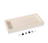 Bandeja de baño, Bandeja de tocador pequeña de Silicona, Soporte de Esponja, Organizador de Fregadero de Cocina, Accesorios de baño para encimera, Inodoro, Ducha, Color Beige