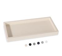 Bandeja de baño, Bandeja de tocador pequeña de Silicona, Soporte de Esponja, Organizador de Fregadero de Cocina, Accesorios de baño para encimera, Inodoro, Ducha, Grande, Beige