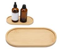 Bandeja de Baño de Bambú 17,4 × 8,8 × 1 cm para Servir - Dispensador de Jabón de Madera para Cocina, Velas, Cosméticos y Objetos Pequeños
