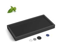 Bandeja de baño de silicona, pequeña bandeja de baño negra inastillable, bandejas de tocador duraderas de silicona de alta calidad para baño, bandeja dispensadora de jabón, bandeja para tanque de