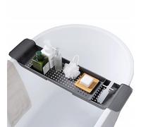 Bandeja de baño para tina, puente de tina, extensible, soporte para almohadilla de teléfono, juguetes, champú, jabón, accesorios de baño, escurridor de platos