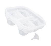 Bandeja de bloque de hielo con forma de cristal de 4 cavidades para hacer esferas de hielo, herramienta esencial para cualquier camarero o mixólogo casero, moldes de forma única