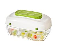Bandeja De Bloques De Hielo Con Tapa Y Contenedor - 32 Cuadrículas Ice-Cube Maker | Presione Tipo De Molde De Bandeja Del Congelador | Bandeja De Enfriamiento Apilable Con Contenedor De Almacenamiento