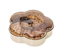 Bandeja De Bocadillos Con Tapa - Organizador De Bocadillos Dividido Para Frutas Secas Y Nueces | Contenedor Duradero De PP Y Poliestireno | Elegante Para Servir Para Hoteles Y Oficinas | Conferencias
