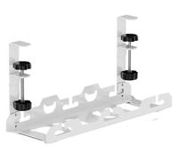 Bandeja de Cables Debajo del Escritorio Acero al Carbono | Debajo del escritorio: bandeja metálica for pasar cables, extensible/fija, sin taladrar(White Fixed)