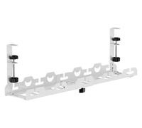 Bandeja de Cables Debajo del Escritorio Acero al Carbono | Debajo del escritorio: bandeja metálica for pasar cables, extensible/fija, sin taladrar(White Telescopic)