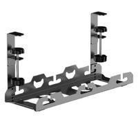 Bandeja de Cables Debajo del Escritorio Acero al Carbono | Debajo del escritorio: bandeja metálica for pasar cables, extensible/fija, sin taladrar(Black Fixed)