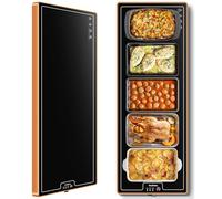 Bandeja de calentamiento eléctrico de vidrio templado extra larga de 40 x 12 pulgadas para bufetes, fiestas, uso diario en el hogar, tapete de calentamiento para alimentos, calentador de alimentos,
