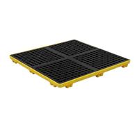 Bandeja de captura de aceite antifugas para palés de carretilla elevadora, plataforma de plástico para prevención de derrames para tambor de aceite de 35/65 L