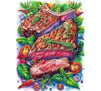 Bandeja de Carne en el jardín de Flores Puzzle 300 Piezas Educativo Familiar Interactivo Animal-Planta Rompecabezas 3D para Toda La Familia Aliviar Estrés Decoración Hogar Portátil 300 PCS