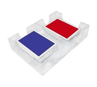 Bandeja De Cartas Giratoria - Puerta Doble Puente Transparente | Organizador De Tarjetas Compactas Para Niños Y Adultos, Accesorio De Mesa De Poker Con Mecanismo De Rotación Regular Para Un Fácil
