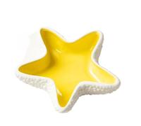 Bandeja de cerámica con Forma Estrella mar, cenicero 3D único, decoración del hogar, exhibición Joyas, Aperitivos, la Sala Estar(Yellow)