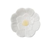 Bandeja de cerámica for joyería, soporte for platos con anillo de flor de loto, bandeja de baratija de porcelana, plato decorativo for anillo y collar, 3 uds.(White)