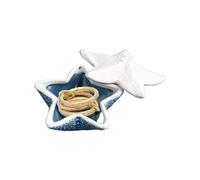 Bandeja de Cerámica para Concha/estrella de Mar/concha, Cuenco de Almacenamiento Creativo Azul, Soporte para Baratijas, Bandeja para Baratijas Estilo Océano, Soporte para Platos, Pendientes,(Tipo E)