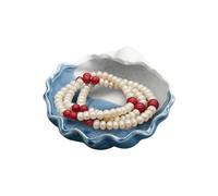 Bandeja de Cerámica para Concha/estrella de Mar/concha, Cuenco de Almacenamiento Creativo Azul, Soporte para Baratijas, Bandeja para Baratijas Estilo Océano, Soporte para Platos, Pendientes,(Tipo C)