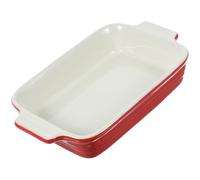 Bandeja de Cerámica para Hornear, Cuenco Rojo, Multiusos | Apta para Microondas y Horno, Uso en Cocinas y Panaderías, Estilo Delicado, Función de Almacenamiento Color Aleatorio