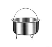 Bandeja de cocción al vapor de acero inoxidable 304 con mango y pie estable - Vaporizador plegable para ollas, cesta de vapor ajustable para cocinar verduras de forma saludable y huevos de arroz (B)