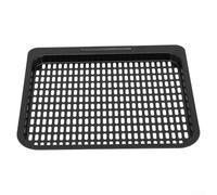 Bandeja de cocina para freidora de aire con estante de malla extraíble, utensilios antiadherentes para hornear pasteles de pan y drenaje de aceite, sartén redonda negra apta para lavavajillas