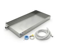Bandeja de colección con drenaje, bandeja de goteo de acero inoxidable para ventilación de aire acondicionado y calefacción, sartén de condensado universal para pared o suelo