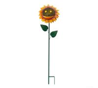 Bandeja de comedero de pájaros de jardín de girasol con inserción estable en el suelo, construcción de metal, sirve como comedero y plato de agua para varios tipos de pájaros