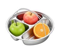 Bandeja de comedor compartimentada - de vapor de acero inoxidable con asa | Frutas separadas, para aperitivos cenatorios apartamento, noches entre amigos,