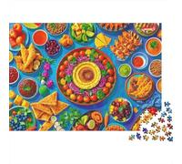 Bandeja de Comida mediterránea Puzzle de 1000 Piezas Papel para Adultos Mesa de Banquete Juego de Puzzle 1000 Piezas Relajación Decoración Regalo 38x26cm/1000pcs