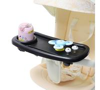 Bandeja de comida para cochecito - Soporte para aperitivos, bandeja para cochecito de bebé | Organizador de cochecito ligero 3 en 1 versátil con portabebidas, bandeja de accesorios anti