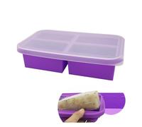 Bandeja de congelación Cena Cubos, moldes de hielo grandes con tapa, recipientes de congelación de silicona, recipientes de sopa para congelar sopa, porciones de 300 ml (Purple)