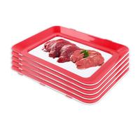 Bandeja de conservación al vacío con lámina elástica, caja para cortar fresca, para frigorífico, para guardar embutidos reutilizables, para cocina, 5 unidades