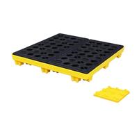 Bandeja de contención de derrames de aceite, paleta de derrames de tambor resistente con plataforma modular antifugas para tambores de aceite, ideal para gestión industrial de derrames