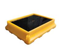 Bandeja de contención de derrames de aceite, plataforma a prueba de derrames para tanques, apilables, a prueba de fugas, solución modular de control de derrames, gestión industrial de derrames, 20.8 x