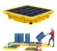 Bandeja De ContencióN De Derrames Resistente A Productos QuíMicos Para Bidones De Aceite,Plataforma Modular Antiderrames PláStico,Bandeja ContencióN Para Uso Laboratorios E Industria(26.4*26.4*5.9)