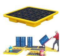 Bandeja De ContencióN De Derrames Resistente A Productos QuíMicos Para Bidones De Aceite,Plataforma Modular Antiderrames PláStico,Bandeja ContencióN Para Uso Laboratorios E Industria(13.2*13.2*2.2)