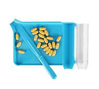 Bandeja de conteo de píldoras, contador de píldoras de la mano izquierda con espátula (azul claro)