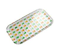 Bandeja de cristal hecha a mano con un patrón tejido detallado, ideal para entretener a los invitados y plato de cristal entrelazado de uso diario