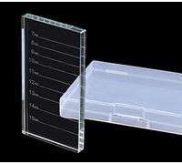 Bandeja de cristal para extensión de pestañas, tamaño más grande con estuche de almacenamiento, 4.3 x 2.4 pulgadas, 7-15 mm