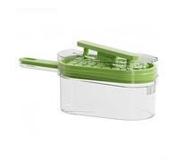 Bandeja de cubitos de hielo, bandeja para hacer hielo con contenedor de almacenamiento, sistema de liberación de prensa de 64 cubos, diseño a prueba de fugas, caja apilable con asa para bebidas (verde