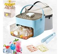 Bandeja de cubitos de hielo con asa de doble capa, máquina de hielo portátil con caja de almacenamiento, 48 bandejas de cubitos ICES con asa, todos los cubitos de hielo en un segundo para bar de