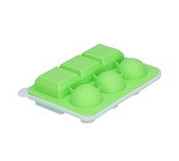 Bandeja de Cubitos de Hielo, Cubertero de Silicona Alimentaria 6 Cavidades con Diseño de Embudo, Color Verde Claro - Fácil Llenado, Antigoteo, Ideal para Cócteles y Café