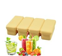 Bandeja De Cubitos De Hielo Grande Con Tapa Para Congelador - Molde para Hielo de Whisky para Congelador con Tapa - 4 Cavidades De Silicona Con Desmolde Fácil Para Bebidas Frías