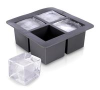 Bandeja de Cubitos de Hielo Gris de TPE para Bebidas Frías Capacidad para 4 Cubitos 16x16x6cm