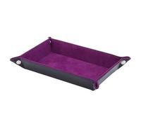 Bandeja de Cuero Bandeja Rectangular de Almacenamiento Cuero sintético y Terciopelo, Plegable, for Dados, Juegos Mesa, Llaves, monederos, Organizador artículos Diversos, Bandeja for Servir(Color 2)
