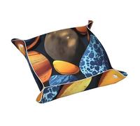 Bandeja de cuero WZYWHJ con estampado de guijarros amarillos, resistente al agua y a los arañazos, 7.9 pulgadas, para guardar carteras, relojes y cosméticos