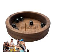 Bandeja De Dados - 10,24 Pulgadas Set De Juego De Madera | Grabado Profesional Versátil Familia Amigos Compañeros Noche De Juegos Entretenimiento Set De Dados