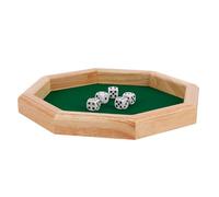 Bandeja de dados: campo de aterrizaje de dados de madera poligonal, receptor de juegos de mesa portátil, plataforma de lanzamiento con reducción de ruido, estuche de control de lanzamiento hecho a man