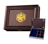 Bandeja de dados vintage y caja rodante para DND - Bóveda de almacenamiento de estilo antiguo con separadores ajustables para dados, minis y fichas - Accesorio de mesa RPG de pino macizo para D&D (D20