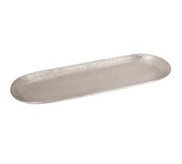 Bandeja De Diseño Escandinavo Ilnur Plateada Ovalada 45cm
