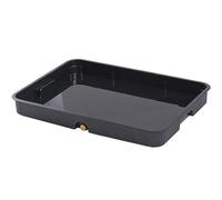 Bandeja de Drenaje, Bandejas Decorativas de Plástico para Macetas, Plato para Macetas, Recogedor Aceite Coche de Agua con Manguera para Mesas de Té, Balcones(Black,41x29x5 cm/16x11x2 in)