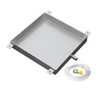 Bandeja de drenaje de aire acondicionado de acero inoxidable con manguera flexible duradera de repuesto para la mayoría de unidades de CA y lavadoras
