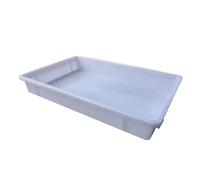 Bandeja de drenaje de condensado de plástico apilable con rejilla para aire acondicionado y macetas, color blanco, 56 x 37 x 8 cm, duradera, versátil, fácil de limpiar